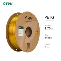 Premium PETG 3D Printing Filament, 1.75mm, High Precision +/- 0.05mm, 1KG Spool (Yellow)
