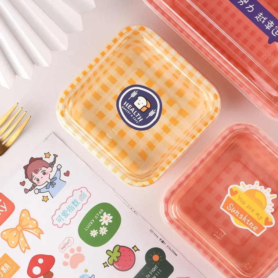 10PCS Disposable Packed Lunch Box with Lid Vegetable Fruit Salad Bento  Boxes Takeaway Packaging Plastic Cake Box Food Container - AliExpress