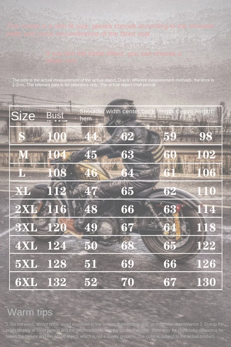 Description Picture 2 of itemMotorcycle Jacket Real Cowhide Leather Jacket Men's Motorcycle Riding Jacket Genuine Leather Mens Motor Biker Jackets 2XL-5XL
