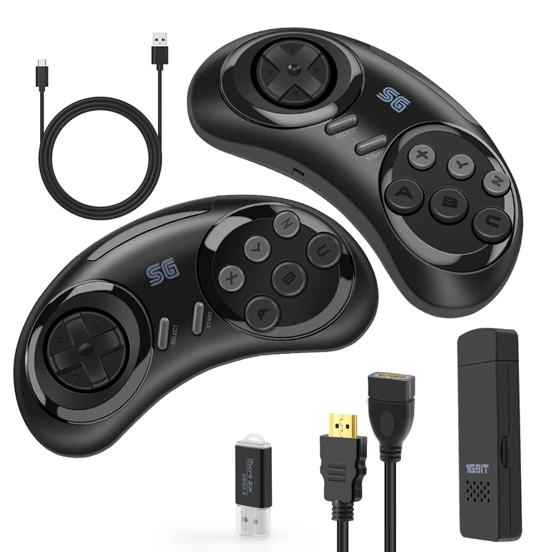 Rise-Console Di Gioco Wireless Md A 16 Bit Per Sega Genesis Game Stick-Compatibile 900 + Gioco Per Sega Genesis Mini/Mega Drive