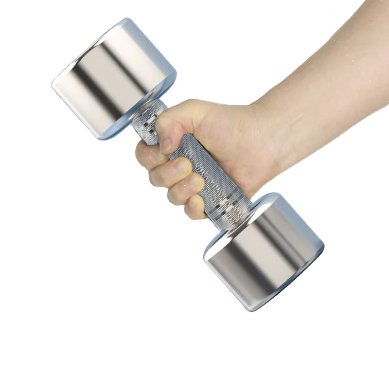 Electroplate Dumbbells Anti-slip Metal Stainless Steel Weightlifting Dumbbells Women Home Fitness Equipment Strength Training