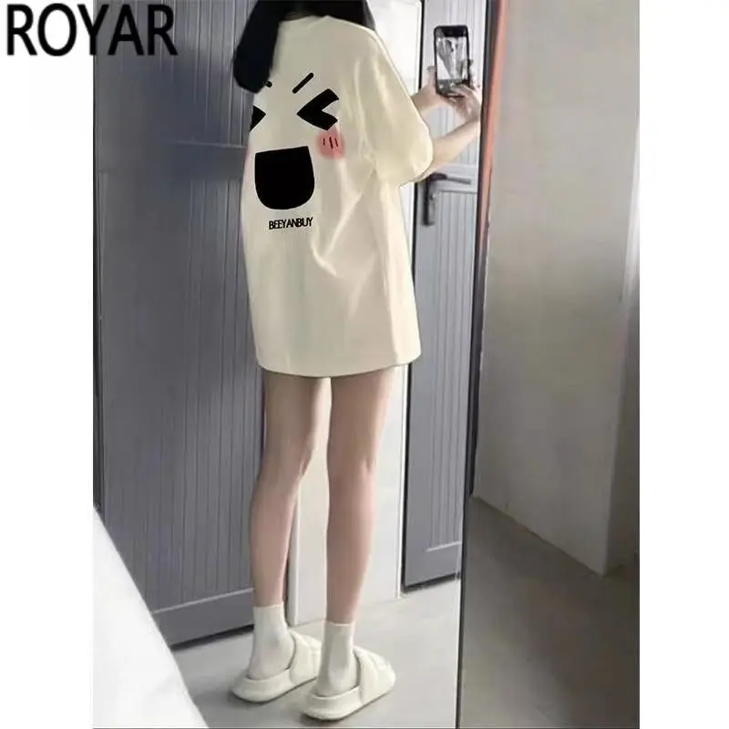 

Новая летняя Корейская свободная хлопковая футболка с коротким рукавом для женщин