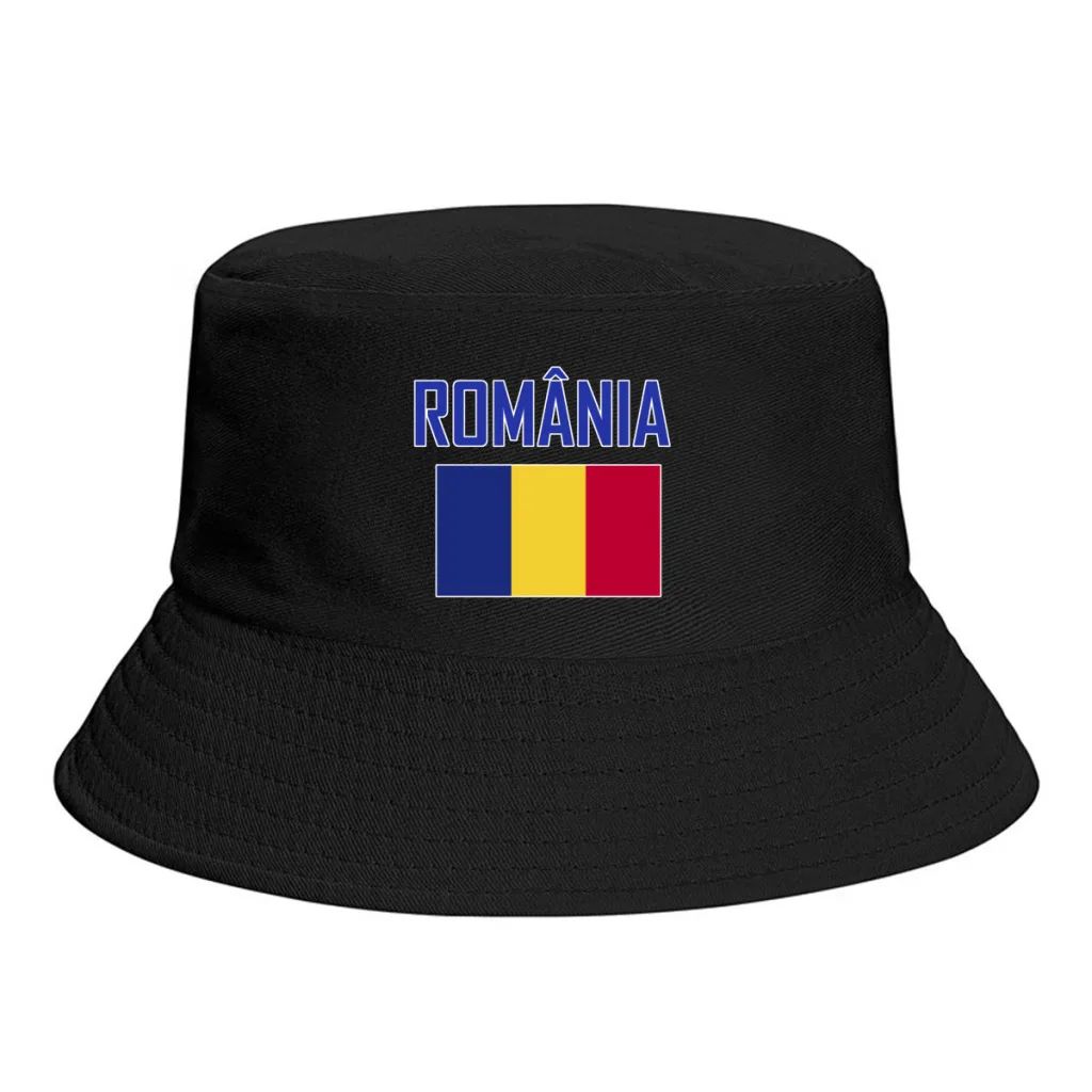 Romania Flag Bucket Hats Print Cool Fans Sun Shade Simple Classic Outdoor Summer Fisherman Caps Fishing Cap