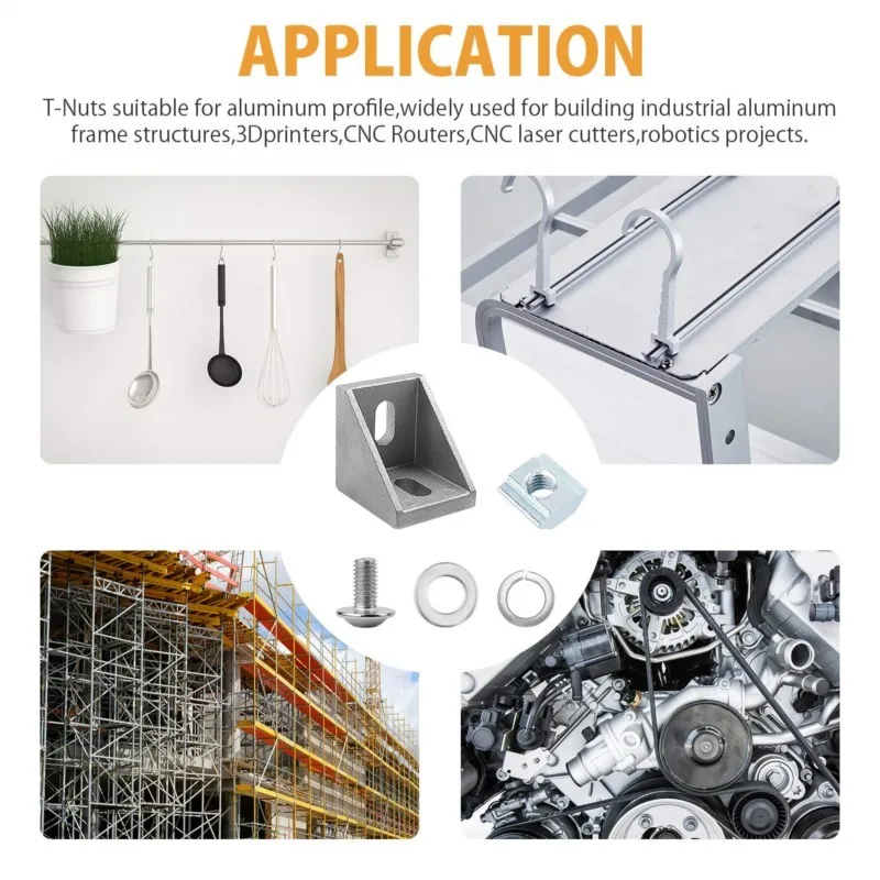 DBALL Eckverbinder 20-tlg - Für 30×30 Aluprofile M6 Inkl Schrauben