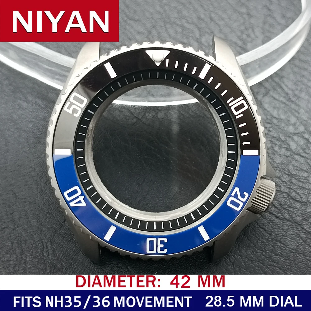Premium Silvery Steel Watch Case with Sapphire Glass Bezel – 42mm