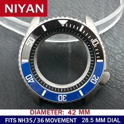 Premium Silvery Steel Watch Case with Sapphire Glass Bezel - 42mm (5 Matte silvery)