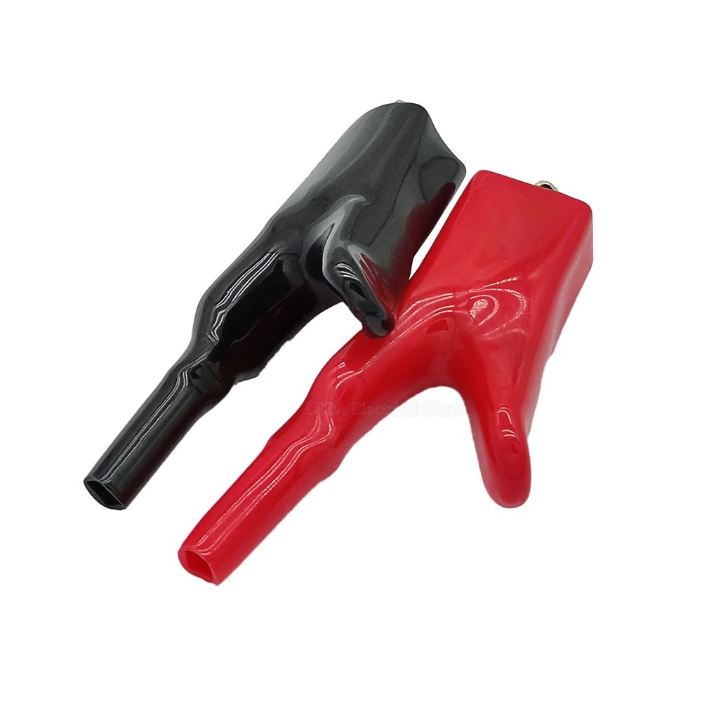 2PCS 50A Thumb Crocodile Clips Electrical Test Leads Alligator Double-Ended Jumper Wire Connector Plug