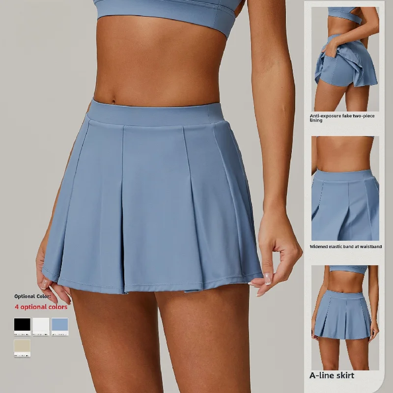 New women's gym Two-piece Sun-proof Short Skirt UV-proof Cool-feeling Short Skirt Anti-exposure Bottom Shorts Breathable