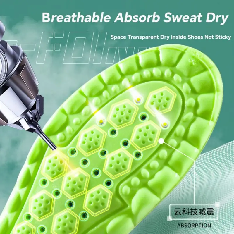 Sport Insoles Sport Orthopedic Insoles Sports Insoles Orthopedic Insoles Shoe Insoles 1Pair 4D Cloud Sport Insoles for Shoes PU Air Cushion Sole Soft Shock Absorption Deodorant Breathable Running Orthopedic Insoles