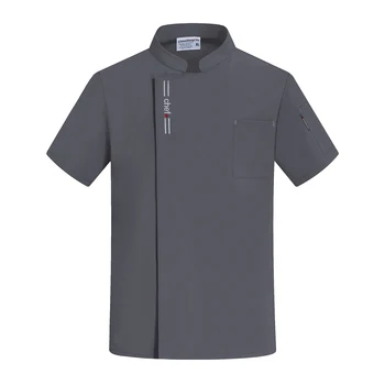 마스터 셰프 의류, 내마모 요리 유니폼, 케이터링 웨이터 작업복, 단색 미니멀리스트 주방 재킷