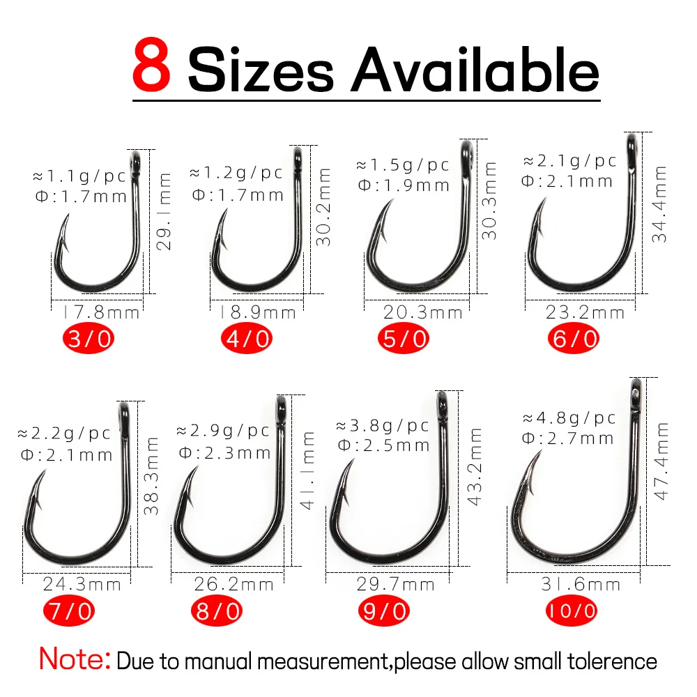 Elllv 100PCS 4X Strong Live Bait Hook Saltwater Deep Sea Boat