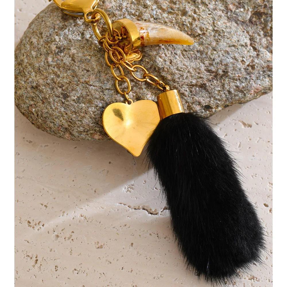Yhpup Stainless Steel Resin Key Chain for Women
