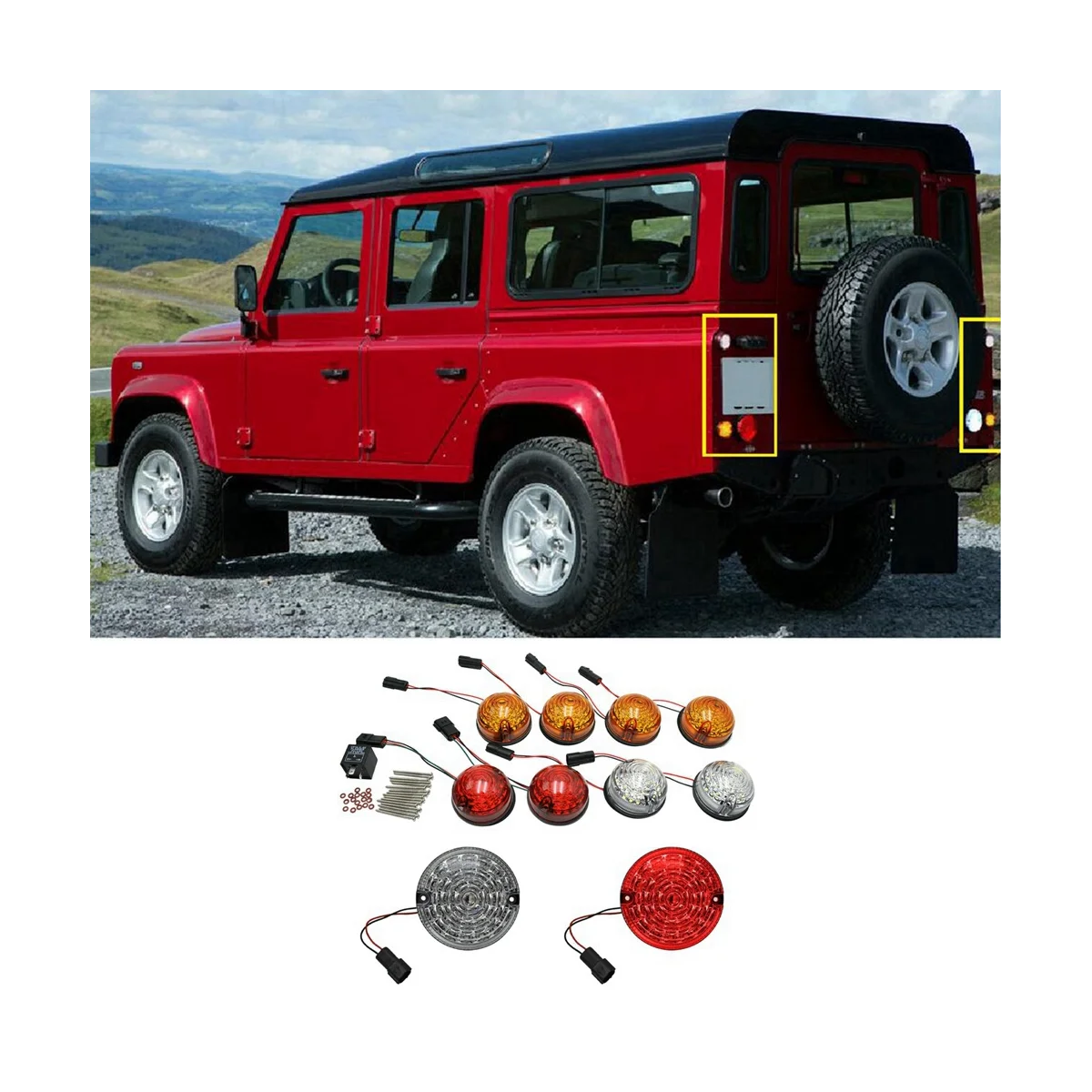 

10Pcs Car Front Rear Signal Indicator Lamp Stop Fog Reversing Light for 90 110 130