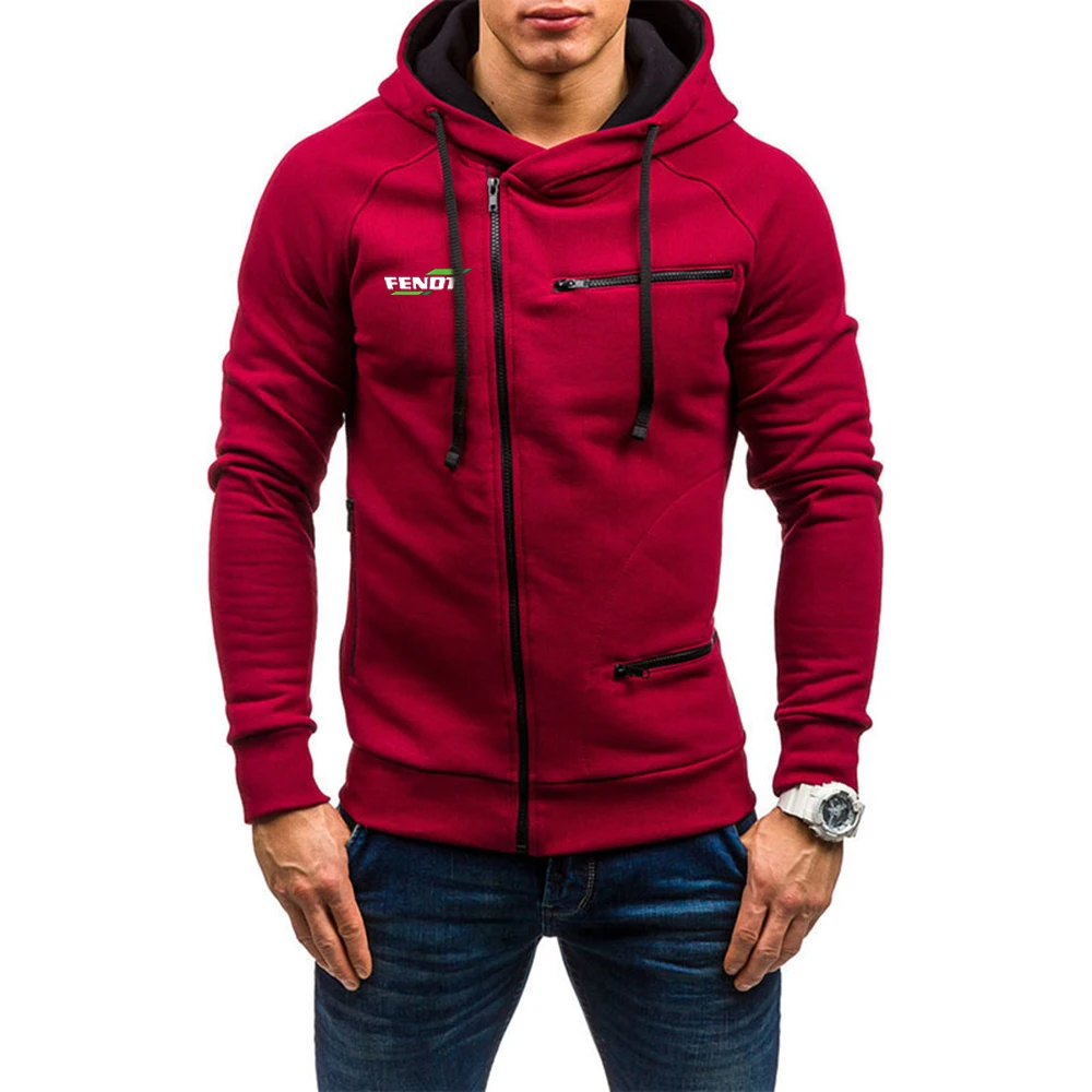 streetwear hoodies Farming Tractor 2022 Spring Autumn Men Hooded Sweatshirts New Slim Thick Pullover Fendt Print Male Diagonal Leisure Zipper Coats cool hoodies for men