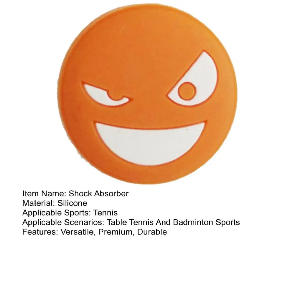 Tennis Racket Vibration Dampeners Silicone Tennis Racket Shock Absorbers Smile Face Anti-vibration Racquet Shock Absorber