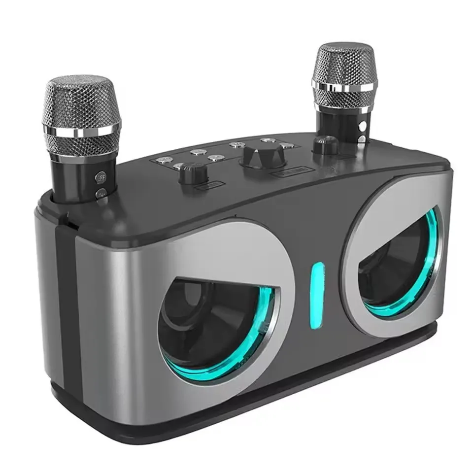 Enceinte Bluetooth portable sans fil pour karaoké avec microphone, caisson de basses, son puissant, boîte à musique, caixa de som, audio, bocina 1