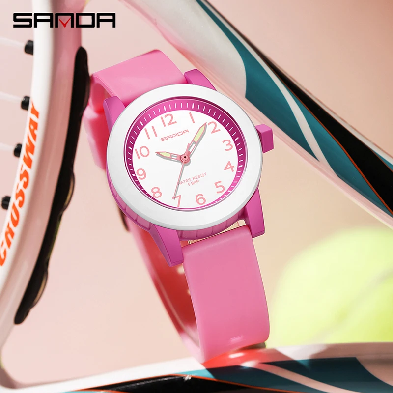 

New SANDA Top Brand Women Quartz Watches Fashion Style Luxury Lady Wristwatch Waterproof Pink Watch Ladies' Clock Reloj Hombr