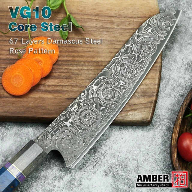 Chef Knife Set Professional Kitchen Knives Stainless Steel Cooking Tools  Stabilized Wood Handle 