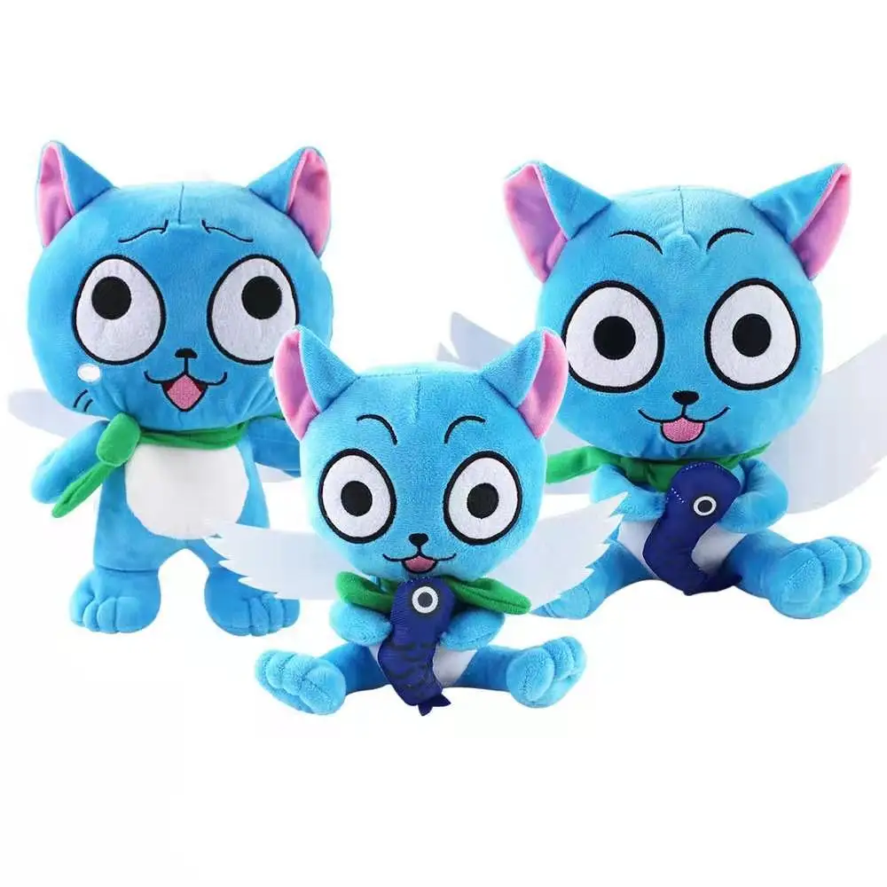 Japanese Anime Cartoon Fairy Tail Happy Plush Toy Kawaii Blue Happy with  Fish Soft Stuffed Dolls For Kids Brithday Best Gifts| | - AliExpress