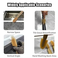 Kit d'outils de finition pour mastic en caoutchouc, outil de finition pour mastic silicone, spatule en caoutchouc réutilisable à long manche, outil de décapage de mastic mural 4