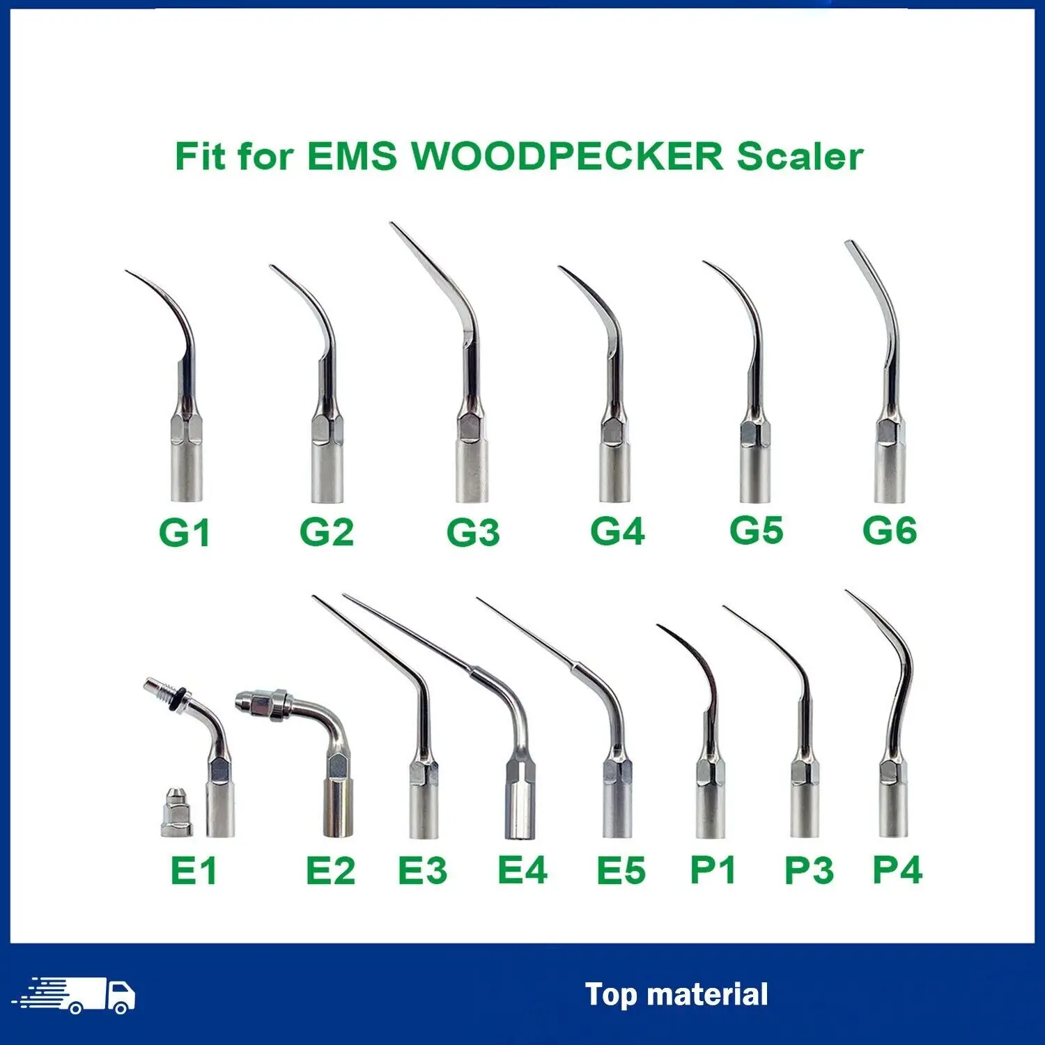 

Dental Ultrasonic Scaler Handpiece Endo Perio Scaling Tips fit Woodpecker EMS