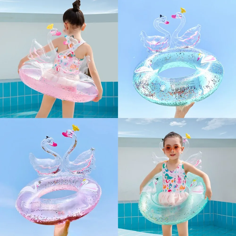 

Children's Summer Thickened Swimming Ring Cute Sequins Three-dimensional Swan Swimming Ring Underarm Ring Water Ring Life Buoy