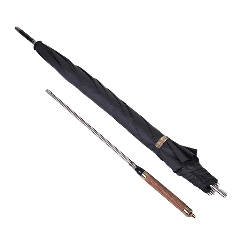 Black Self Defense Umbrella Retro Long Handle Sword Umbrella Katana Large Windproof UV Sun