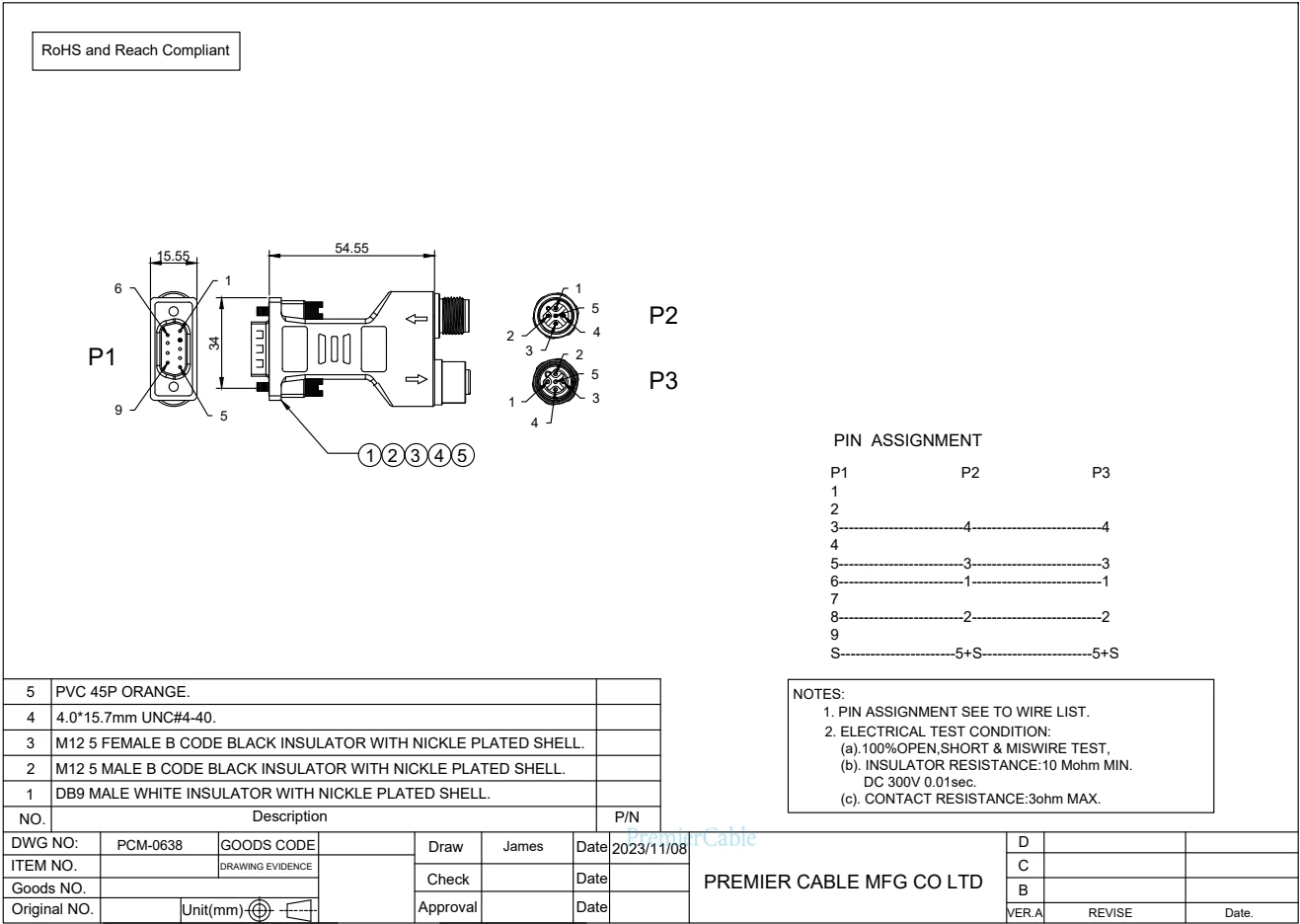 Profibus DP Bus PLC-Steckverbinder mit Programmieranschluss DB9 zu M12 B-Code 5-polig für Siemens S7 Kompatibel SUBCON-PLUS-PROFIB/AX/M12 – Detail 1