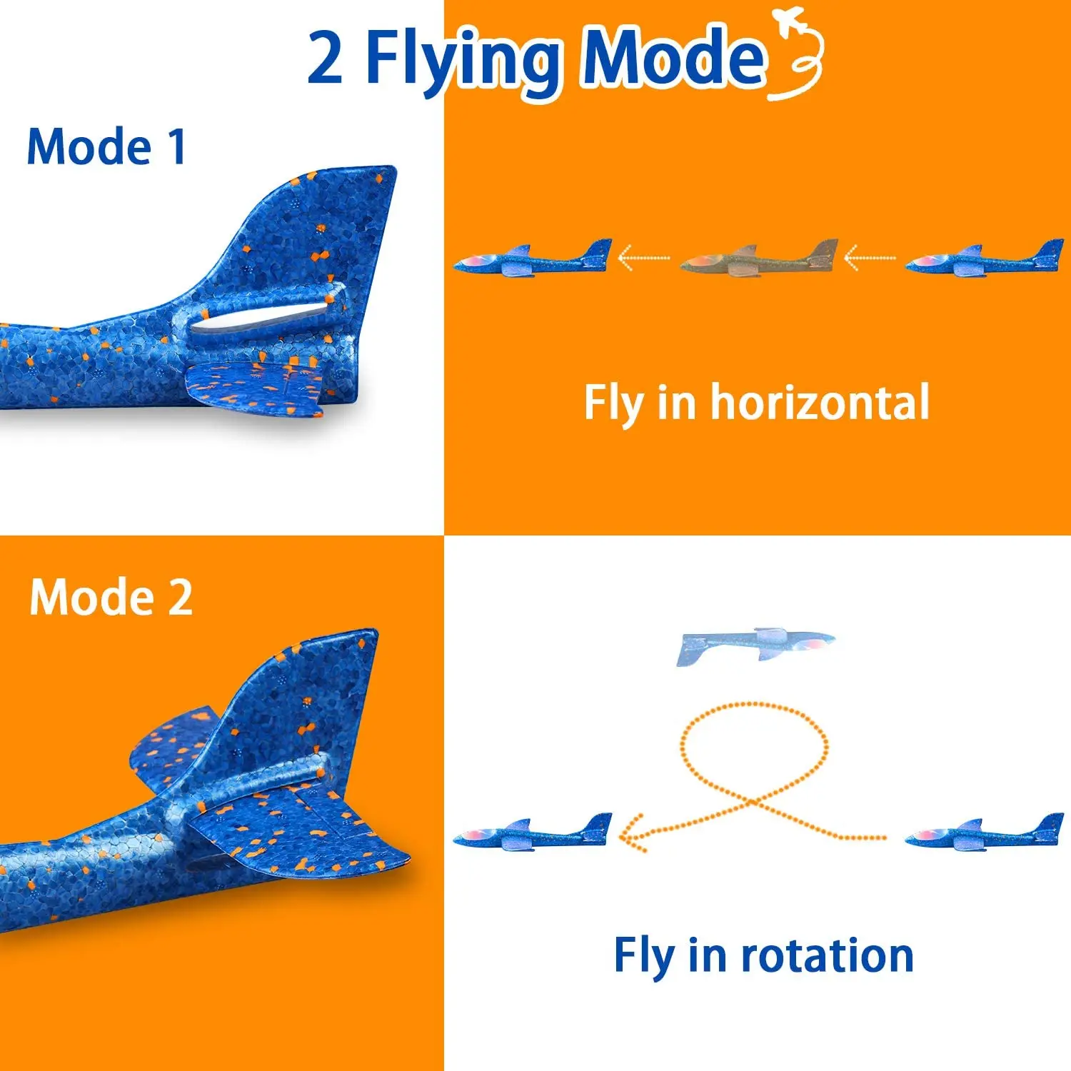 38CM Big Foam Plane Glider Hand Throw Airplane Light Inertial EPP Bubble Planes Outdoor Launch Kids Toys for Children Boys Gift