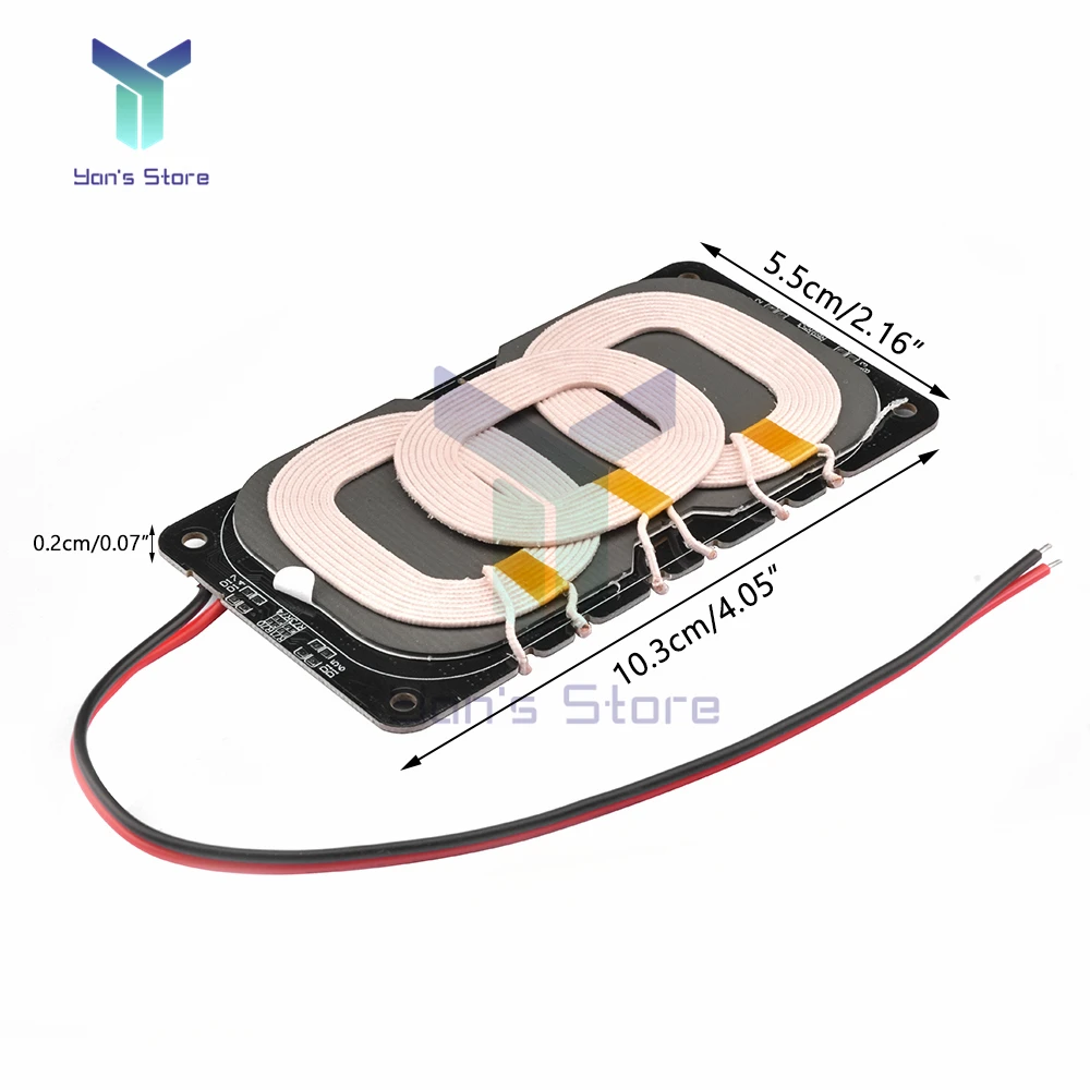 12V 24V 18W Type-C Wireless Charger Module fast charging Transmitter Anti-reverse Short circuit protection board Car 3 Coils