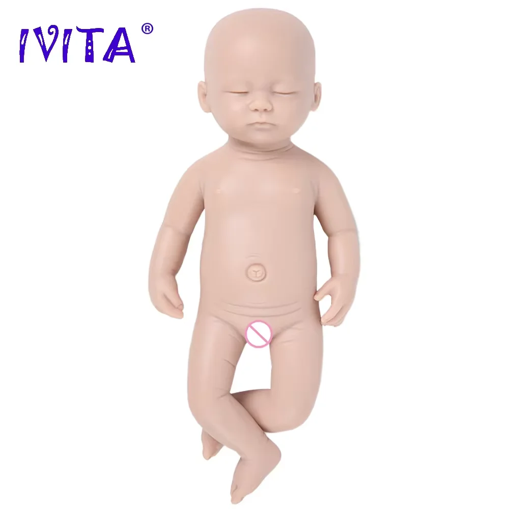 IVITA Unpainted Full Body Silicone Reborn Baby Dolls Lifelike Newborn Doll Baby DIY Blank Kit for Children Christmas Toys  ﻿ 5