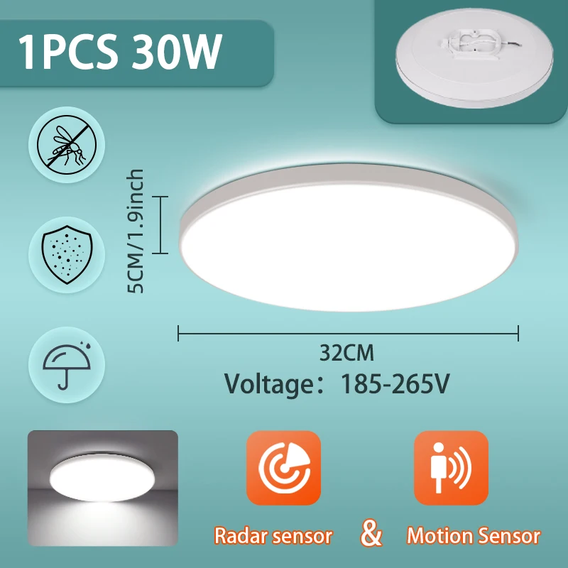 LED الرادار مصباح لجهاز الاستشعار Led مصباح السقف...