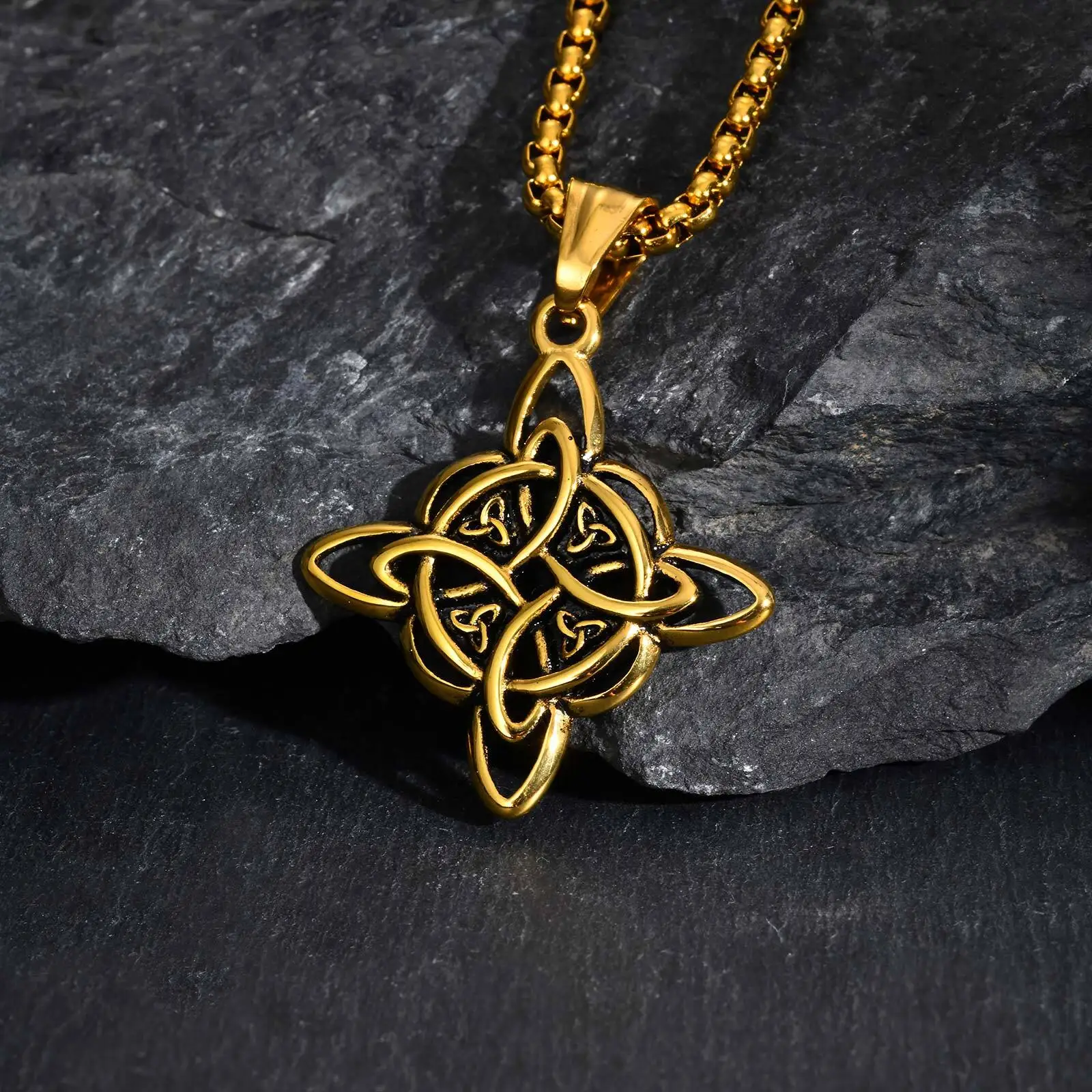 Celtic Knot Neckalce for Men Boys,Stainless Steel Eternal Connection Necklace,Jewelry Gift for Husband Dad BBF