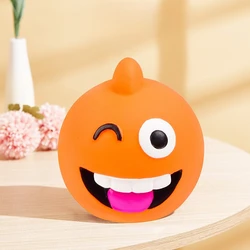 Cute Big Eyeball Latex Squeaky Dog Toy - Durable Interactive Chew (Orange)