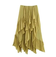 Style européen et américain 2025 été nouveau produit vêtements pour femmes design sens décoration en couches taille moyenne jupe MIDI 2