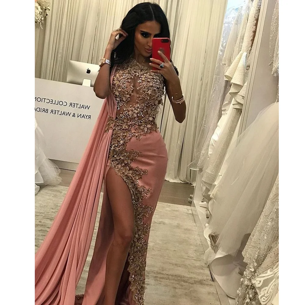 Pink African Nigerian Black Girls Mermaid Blush Pink Evening Dresses With  One Shoulder And Long Sleeves Perfect For Prom, Formal Events, And  Abendkleider From Verycute, $46.4 | DHgate.Com