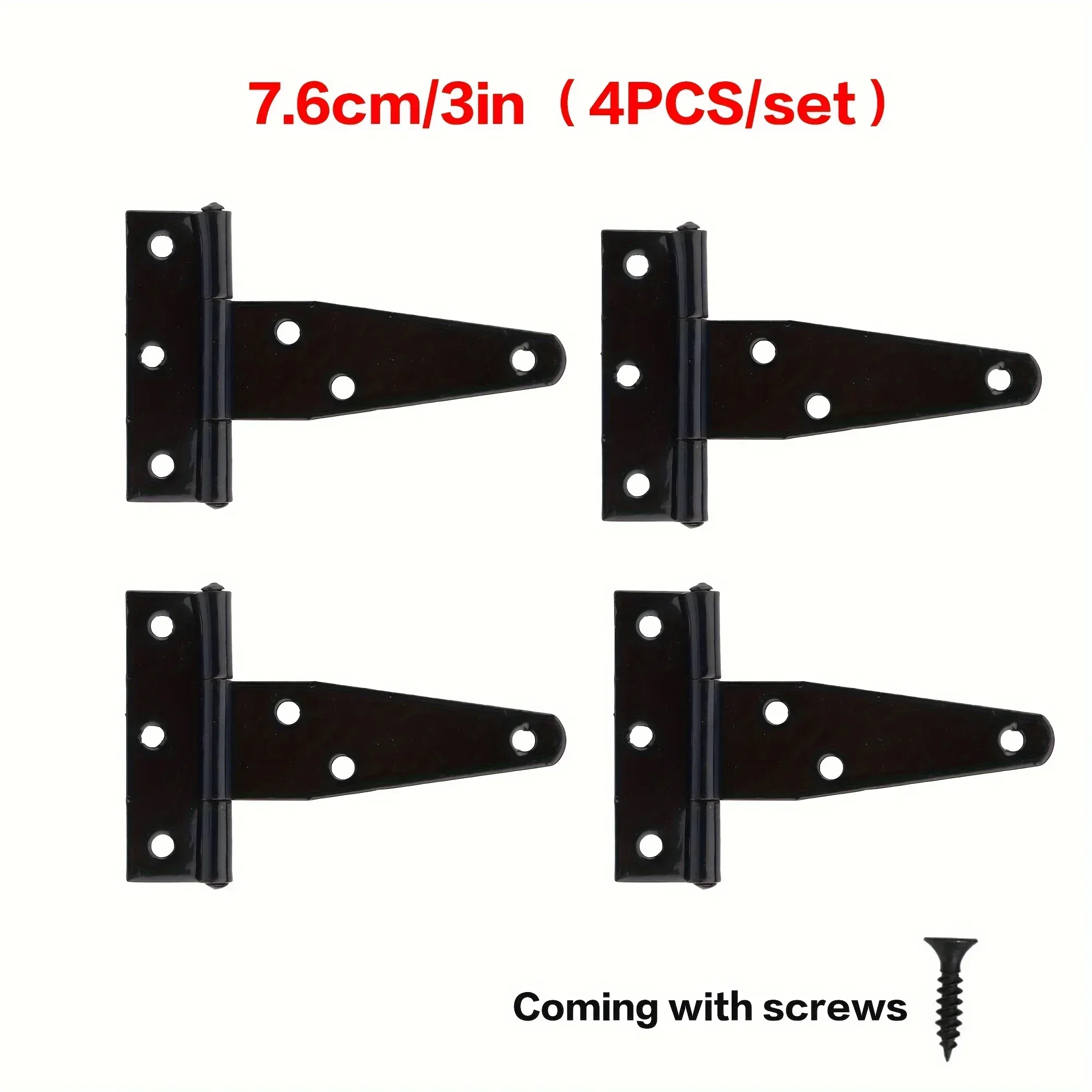 Door Hinges Coated Door Hinges w/Screws Rustproof Cabinet Hinges for Wardrobe Furniture Door 4PCS