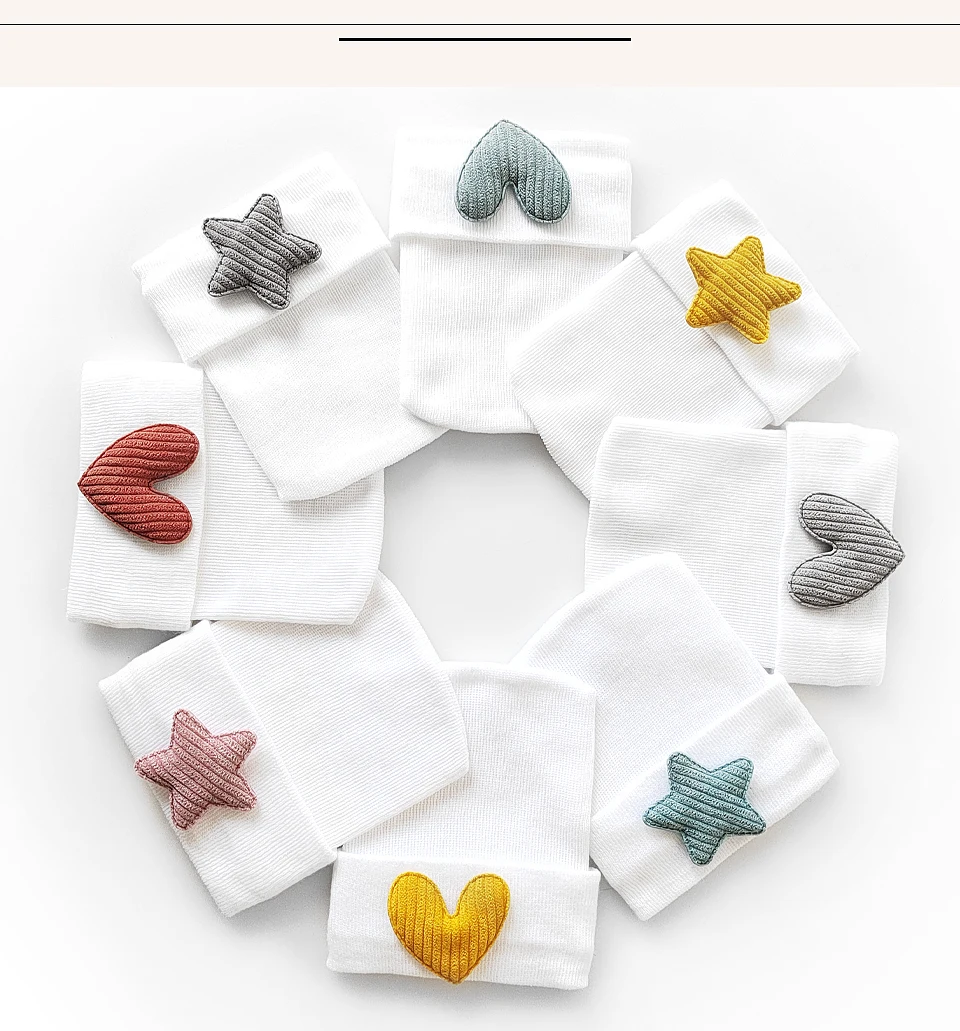 Neugeborene Mädchen Samt Stern Mützen Hut Kinder Jungen Herz Leoparden muster weiche Mode Hüte Zeug Baby Accessoires – Detail 6