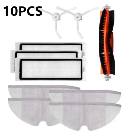 

10PCS Mi Robot Vacuum Cleaner Parts Replacement Kit for Xiaomi Robo2 Robot S50 S51 Main Brush Filters Side Brushes Accessories