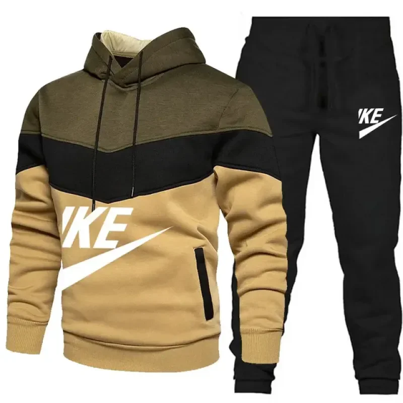 

Men's hooded sweatshirt and pants set, zippered casual sportswear, branded sportswear, autumn and winter novelty, 2023