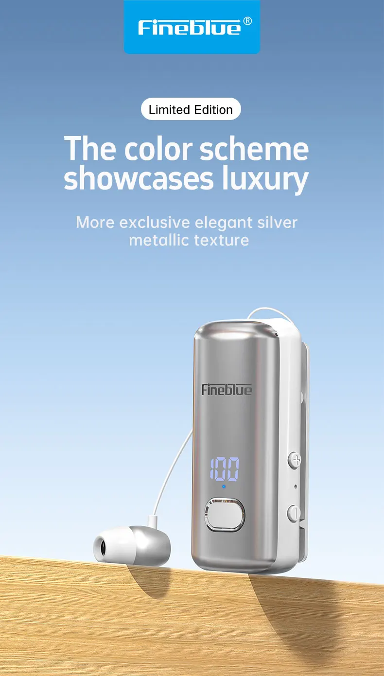 Wireless Earbuds Fineblue F580 Pro Bluetooth 5.3 Retractable In-ear Sport