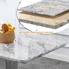 63" Morden Faux Marble Dining Room Table Set,Big Kitchen Dining Table for 6-8 with MDF Base,7 Piece Rectangle Dining Table Set 3