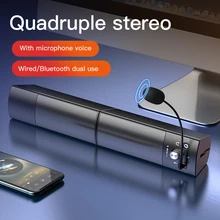 

Computer Speakers Detachable Bluetooth Speaker Bar Surround Sound Subwoofer For Computer PC Laptop USB Wired Dual Music Player