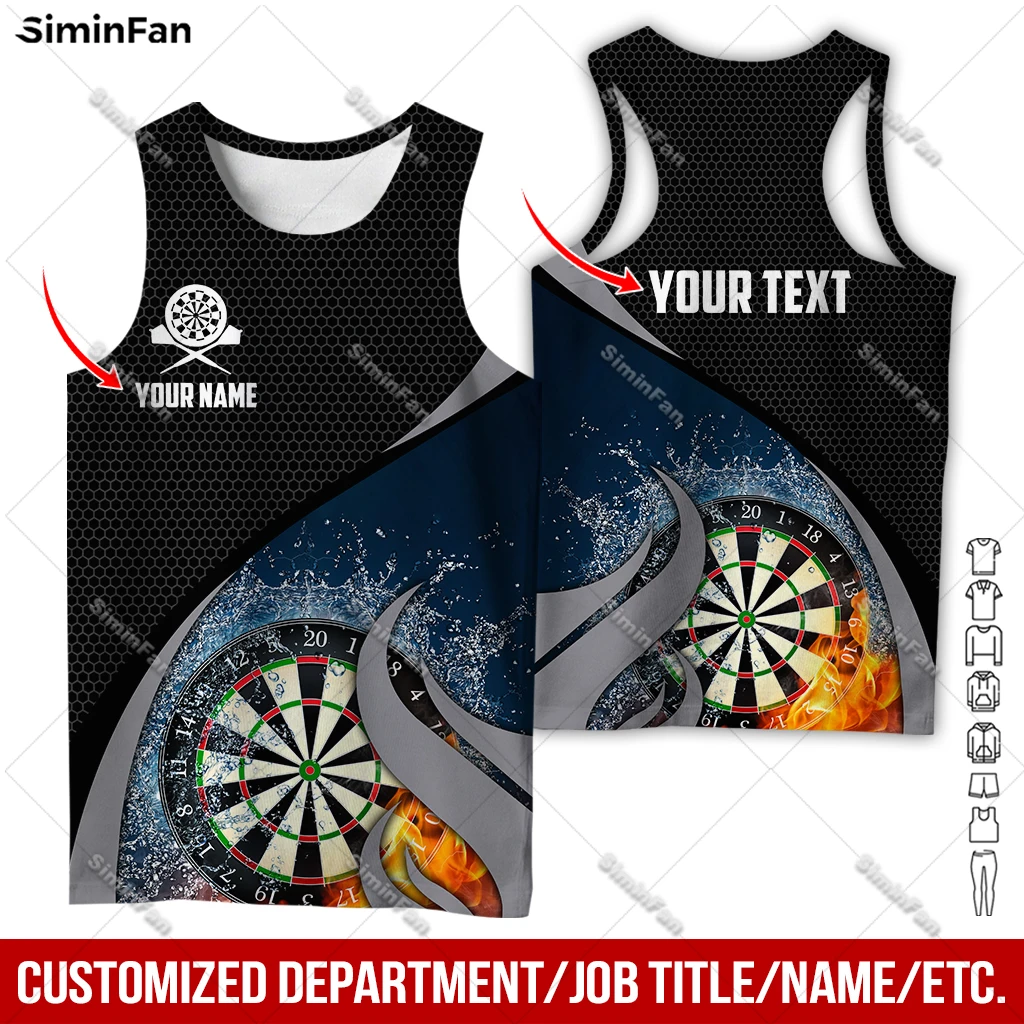 

Custom Text Ice Fire Dartsboard Colorful Mens Tank Top 3D All Over Printed Male Tees Vest Summer Sleeveless Shirt Unisex Singlet
