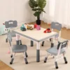 19698-794c72.jpg Kids Table and Chairs Set, Height Adjustable Desk With 4 Seats Max 300lbs, Children Multi-Activity Table for Classrooms,Daycares