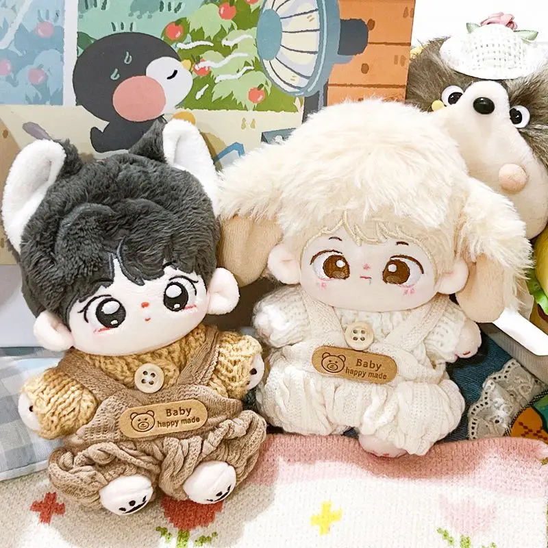 10cm baby clothes cute winter sweater with suspender pants New Year set starfish cotton doll accessories doll 3