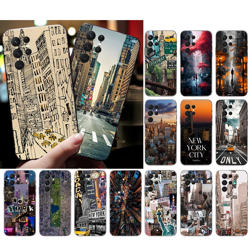 New York City Street Etui Na Telefon Samsung S23 S22 S21 S20 Ultra S20 S22 S21 S10E S21 S20 Fe S10 Plus