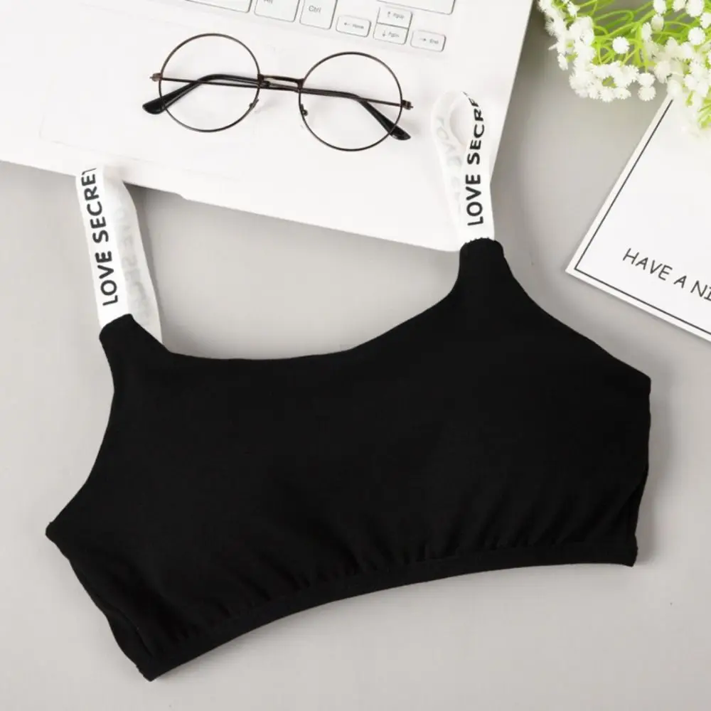 New Casual Training Bras Cotton Breathable Sling Seamless Bra Letter Printing Fitness Girl Sports Bra for Teeange Toddler Girls