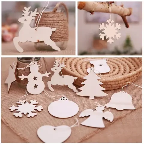 

Elk Tree Snowflake Christmas Wooden Pendant Merry Christmas Decorations For Home 2021 Christmas Ornament Xmas Navidad Gifts