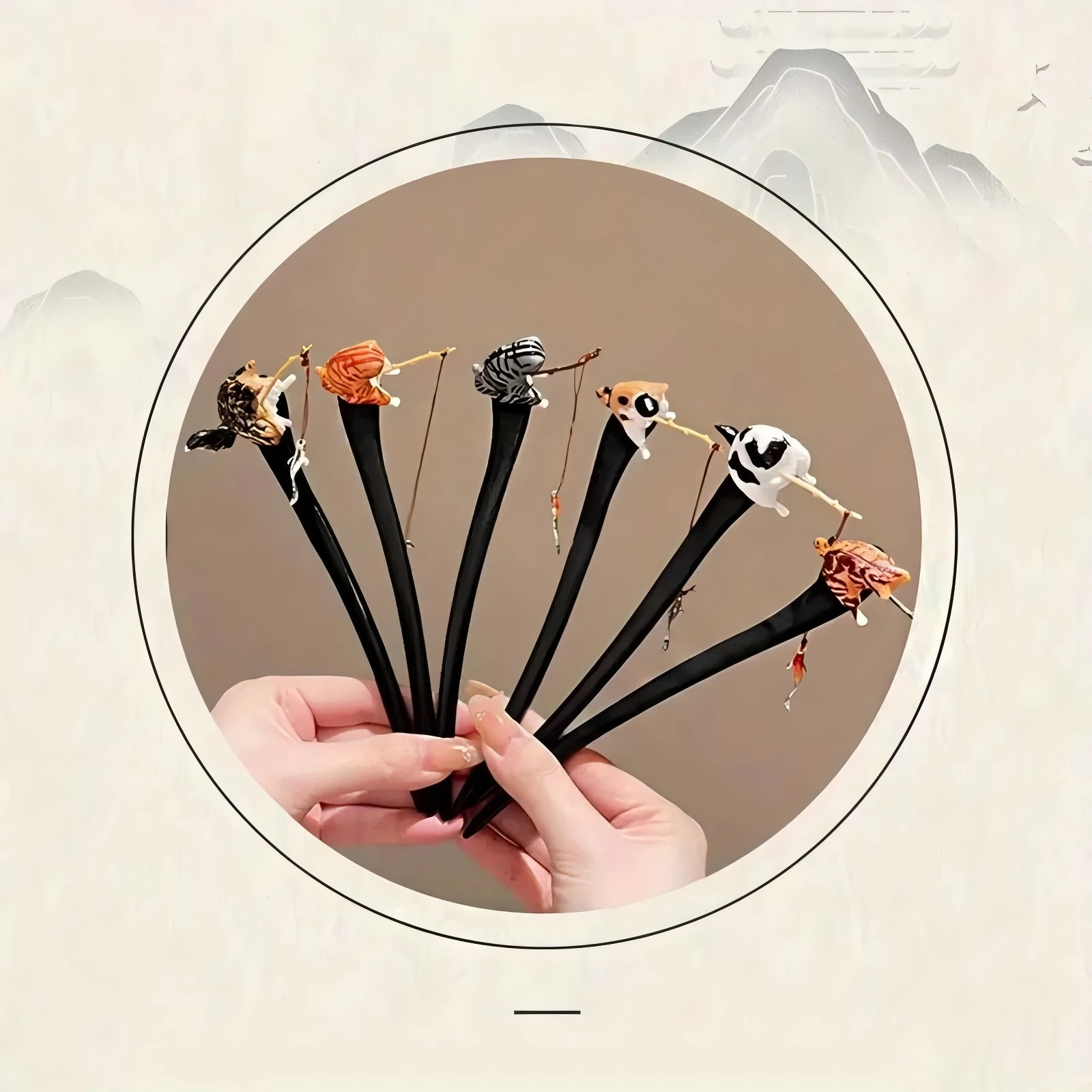 Fun Hair Accessories Alloy Rhinestone Cat Fishing Hairpin Women's Personalized Hair Needle 1pc Suitable for Daily Parties Gifts